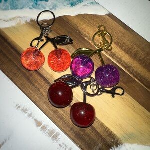 Sparkling Cherry Keychains Set